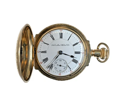 Reloj Bolsillo Hamilton Para Hombre Oro 14K Modelo 2 Grado 941 Talla 18 ¡Funciona Sin Reserva! Foto 1 de 4