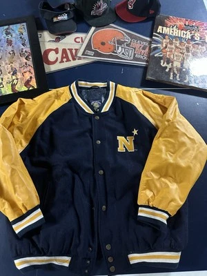Vintage Steve & Barry's US Navy Varsity Jacket Men Size XL Bill the Goat Coat - Image 1 of 4