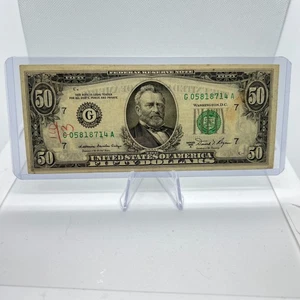 Old Design $50 Dollar Bill Series 1981A (05818714) Old US Paper Currency - Picture 1 of 2