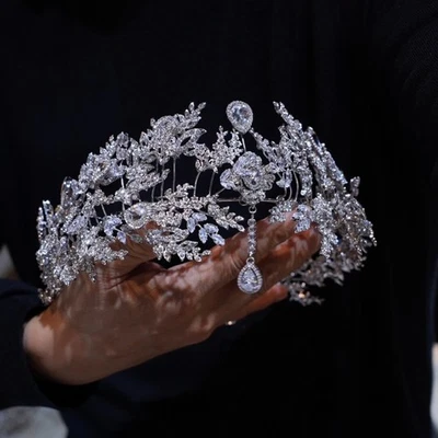 Lindas coroas tiaras de casamento de zircão peças para cabeça de noite - Imagem 1 de 4