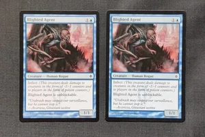 MTG 2 x Blighted Agent - New Phyrexia Magic The Gathering Unplayed See Pics - Picture 1 of 2