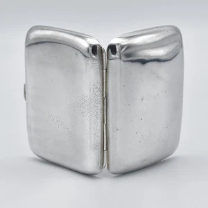 Edward VII Sterling Silver Curved Cigarette Case 1907 Plain WJ Myatt - Picture 1 of 8
