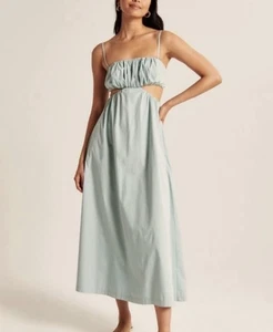 Abercrombie & Fitch Maxikleid Bubble Top Größe Small Türkis Blau Neu ohne Etikett - Bild 1 von 8