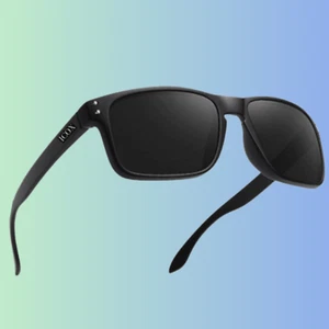 Square Polarized Sunglasses For Men Women Driving Sun Glasses Fishing Black NEW - Picture 1 of 8
