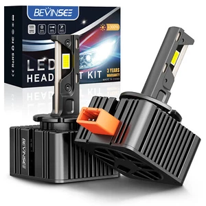 BEVINSEE D3S D3R LED Headlight Bulbs 80W 8000LM 6000K HID Xenon Replacement Kit - Picture 1 of 12