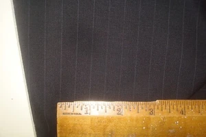 3.88 yds Luxury WOOL Gabardine Fabric 100s Suiting 10 oz Dk Blue stripe 140" BTP - Picture 1 of 5