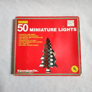 Vintage Borten etc 50 Miniatur Lichterkette Set Weihnachtsbaum orange Lichter - Bild 1 von 6