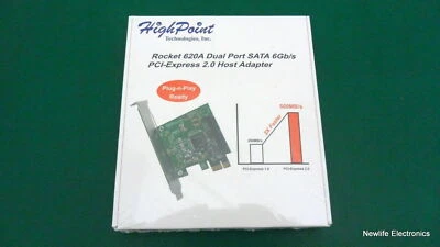 (New) High Point Technologies Rocket 620A 2-Port SATA 6Gb/s PCIe Host Adapter - Image 1 of 4