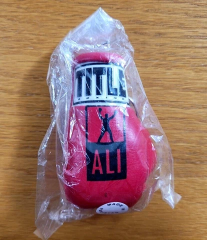 MUHAMMAD ALI - Miniature 3" Inch Red Title Boxing Glove Key Ring Key Chain Cover