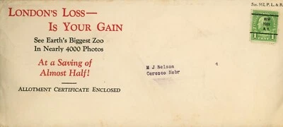 Ceresco Nebraska Envelope with 1c Precancel Franklin Stamp - Image 1 of 2