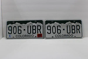 906-UBR UBER DRIVER Pair Colorado License Plate Rocky Mountains Tag Auto Car  - Picture 1 of 1