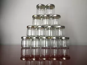 14er Set leere Mini Marmeladengläser aus Glas 42g Wilkin & Sons Tiptree + Silberdeckel - Bild 1 von 2