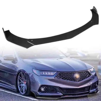 V STYLE GLOSS BLACK FRONT BUMPER LIP SPLITTER KIT FOR ACURA TLX SEDAN 2015-2021 Foto 1 de 4