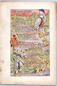 PADDLEFEET*PELICANS*DUCKS*ANTHROPOMORPHIC*1900*FRISBIE*BANDIT MOUSE TALES - Picture 1 of 2