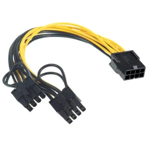 P25 Graphics Card Power Cable Adapter ATX CPU 8PIN to 2x PCIe 8PIN (6+2) 20cm - Picture 1 of 9