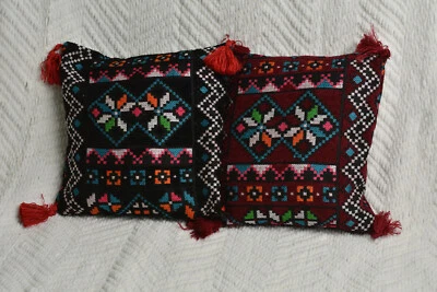 Handwoven Egyptian Kilim Pillow With Tussels Egyptian Linen - Image 1 of 4