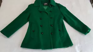 Vintage Mackintosh Authentic Peacoat Womens Medium 100% Wool Green Pea Coat USA - Picture 1 of 11