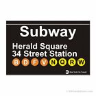 Herald Square 34th Street NYC Subway Magnet - New York City MTA Station Magnet