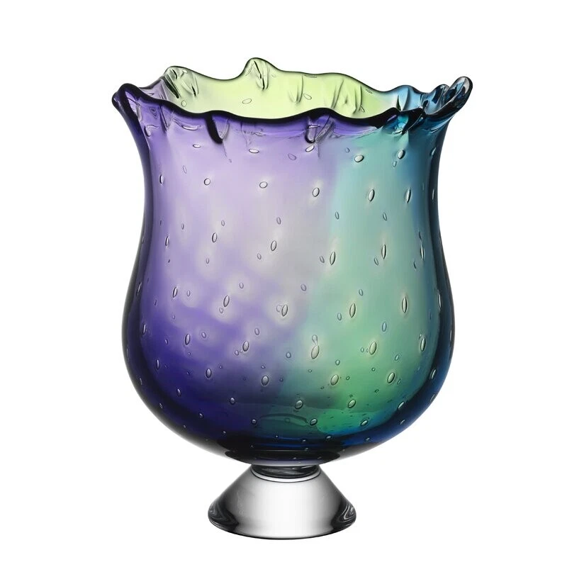 Kosta Boda 263996 Poppy Crystal Abstract Decorative Vase Blue/Purple - Image 1 of 2