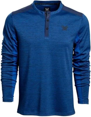 Camisas masculinas de manga comprida Vortex Optics Northern Heights Henley azul Jay 2X-grande - Imagem 1 de 4