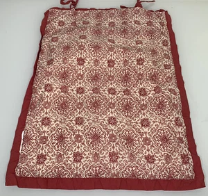Single Pottery Barn Pillow Sham Standard Quilted Floral Red Cream Tie Closure - Picture 1 of 12