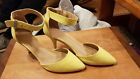 Asos Stanley Pointed Heels In Yellow Suede  Size 7 Orignial Box