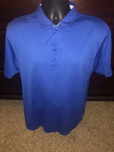 TRAVIS MATHEW GOLF POLO SHIRT POLY PIMA COTTON Blue Size Large - Picture 1 of 7
