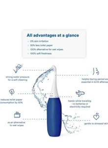The Original Happypo Portable Handheld Bidet 4 Toilet. Gentle & Hygienic - BLUE
