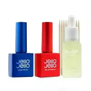 Jello Jello Peel Off Base Gel + Exclusive One Key Remover + Glossy Top Gel Set - Bild 1 von 6