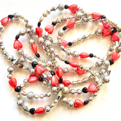 Guirnalda de Navidad de vidrio de mercurio Art Deco rosa flamenco para árboles mantos guirnalda Foto 1 de 2