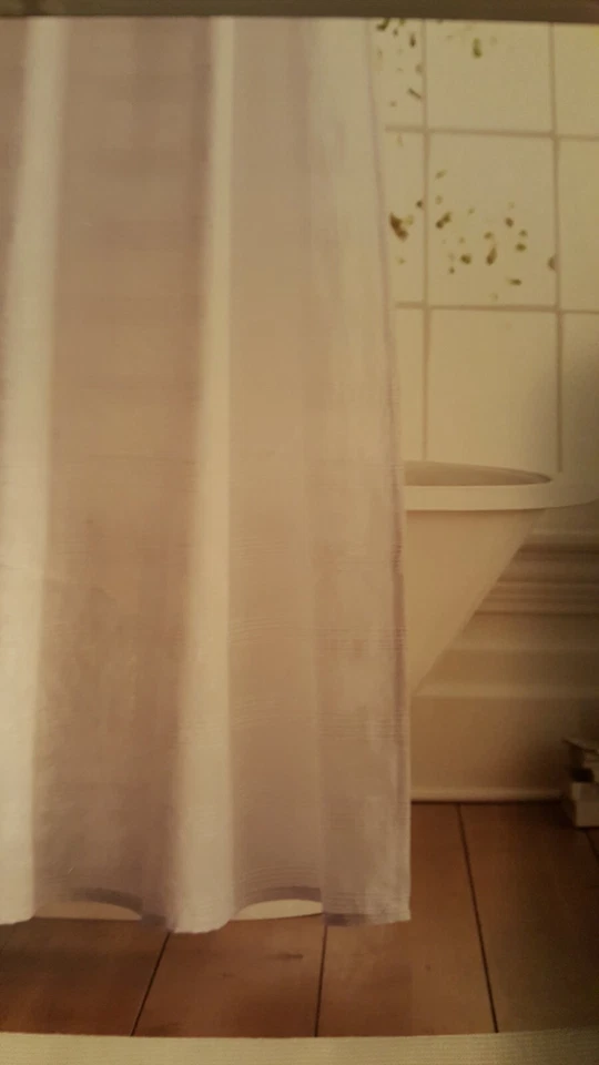 Fieldcrest, Silver Chambray Stripe Shower Curtain 72x72 - Image 1 of 4