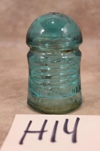 H14 VINTAGE BROOKFIELD NEW YORK GREEN GLASS INSULATOR - Picture 1 of 1