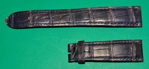 Authentic Patek Philippe Dark Navy Blue Leather Watch Strap 19/16mm 65+124mm F10 - Picture 1 of 2