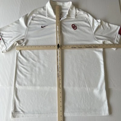 OU Oklahoma Sooners Polo Shirt Men's Large White Nike  Dri-Fit Performance - Image 1 of 4