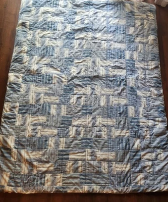 Vintage Ralph Lauren POLO Twin Size Patchwork Chambray Comforter 1990's - Image 1 of 4