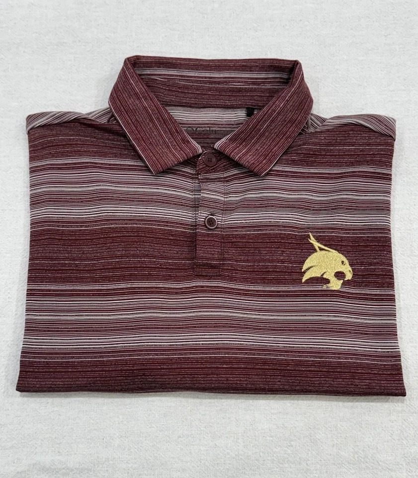 Texas State Bobcats Columbia Golf Polo Shirt Men’s Medium Maroon Short Sleeve - Image 1 of 4