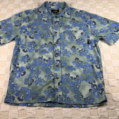 LL Bean Outdoors Mens Small Regular Hawaiian Floral Button Up Shirt - Image 1 of 4