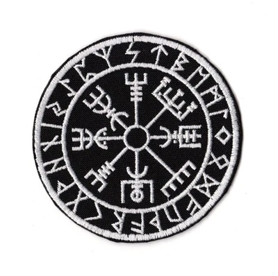 Vegvisir Patch Icelandic Magical Stave Viking Odin Compass Norse Mythology Logo - Image 1 of 2