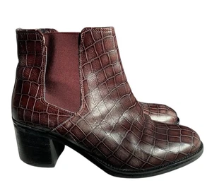Clarks Mascarpone Bay Borgoña Cuero Chelsea Botines Reino Unido 6 Cocodrilo - Imagen 1 de 13