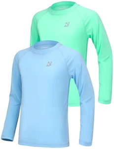 Boys UPF 50+ Rash Guard Swim Shirt, Kids Long Sleeve Sun Protection Shirts, Y... - Picture 1 of 6
