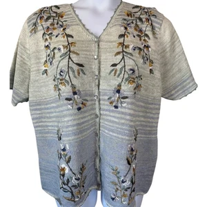 Vintage 90s Heirloom Collectibles Button Up Cardigan Gr. 22/24 Embroidery Cottagecore - Bild 1 von 12