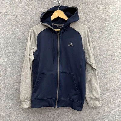 Adidas ClimaWarm Full-Zip Hoodie Sweatshirt Men's Sweater 2 Pockets Blue Size M - Image 1 of 4