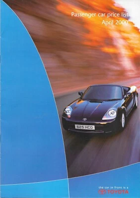 Toyota Passenger Car Price List April 2000 - Image 1 of 2