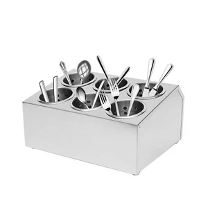 Kitchen Utensil Holder Organizer Container Spoon Fork Flatware Storage 6/8 Hole - Picture 1 of 48