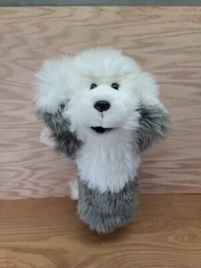 The Puppet Company 16" Antiguo perro pastor inglés mano/brazo marioneta gris y blanco peluche - Imagen 1 de 12