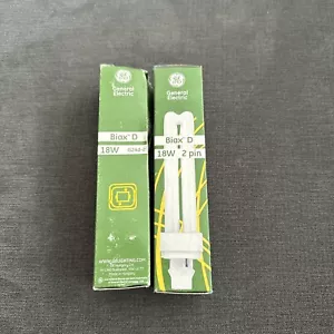 GE 18W 2 PIN LONGLAST BIAX D G24D-2 1200 LUMEN FLUORESCENT LAMP x2 - Picture 1 of 2
