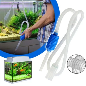 Aquarium Siphon Fish Tank Syphon Vacuum Cleaner Pump Semi-Automatic Water Change - Picture 1 of 14