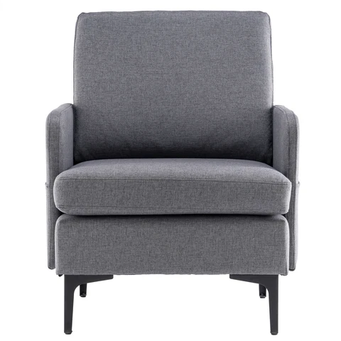 Gray/Blue/Beige Linen Sofa Armchair Single Modern Guest Chair Theater Seating U1 Cover