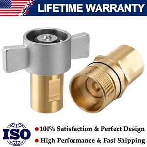 1" NPT Wet Line Wing Nut Hydraulic Quick Disconnect Brass Coupler/Coupling Set - Picture 1 of 8