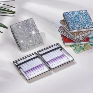 Shiny Crystals Girls Cigarette Case/Box Ultrathin Lightweight Exquisite Fashion - Picture 1 of 18